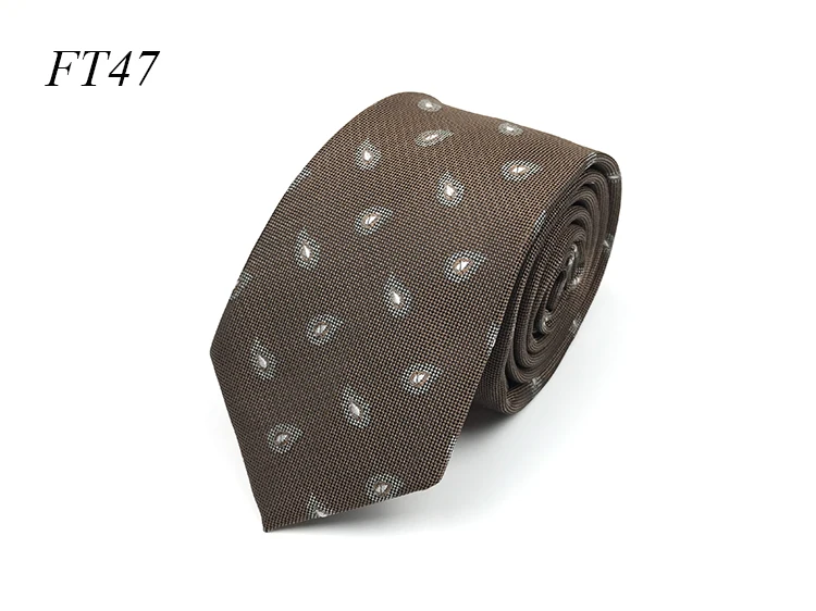 Новое поступление полиэстер галстуки Тканевые для мужчин Пейсли тонкие галстуки 6 см галстуки