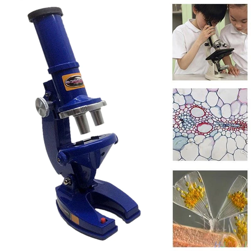 

Simulation Microscope Kit Science W/LED 100X-1200X Educational Toy Gift For Kid
