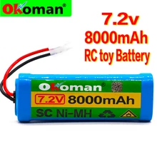 New 7.2V Battery 6800mah NiMH Batteries Pack For RC Car Truck Buggy Boat Tank Ni-Mh Baterias gray supper power