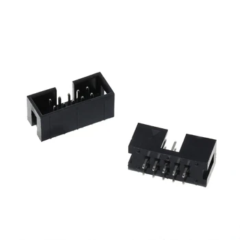 

10 Pcs DC3 10 Pin 2x5 Pin Double Row 2.54mm Pitch Straight Pin Male IDC Box Header Connector