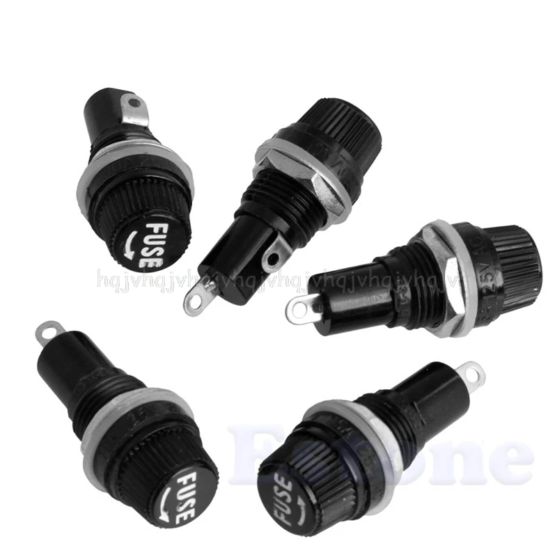 

5pcs 10A Chassis Panel Mount Fuse Holder Socket for 5*20 Glass Fuses 250V JUL04