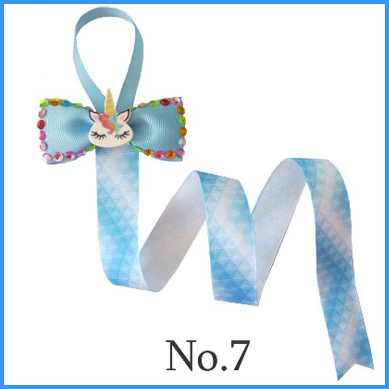

16 Diamonds Rainbow Unicorn 26" Hair Clip Holder Ribbon Bow Storage Organizer