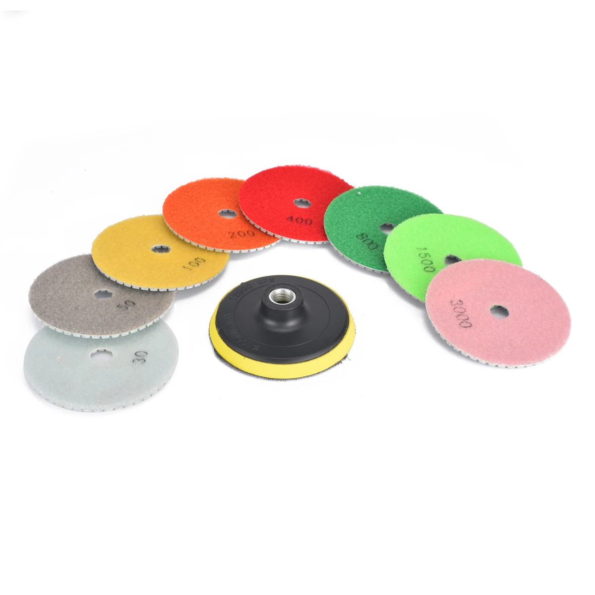 Diamond Polishing Pads 4 inch Wet//Dry Set /& Backer Granite Stone Concrete Marble