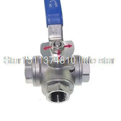 

DN25 G1" Female 3-Way T-Port 304 Stainless Steel Ball Valve Water Oil