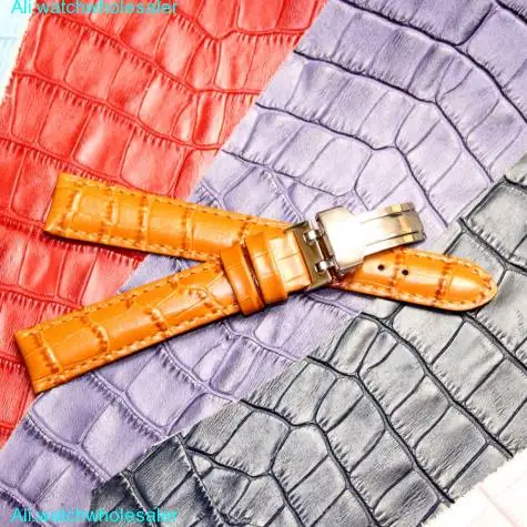 16mm Tan All Genuine Leather Unisex Croco Watch Band Straps WB1037F16GB