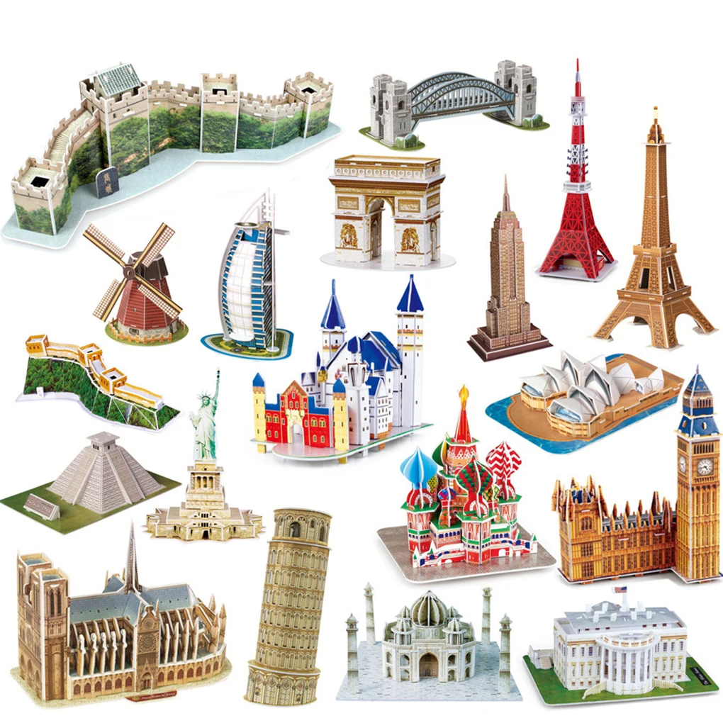 2019 Новинка 1 шт. DIY 3D головоломка бумага мерная модель собрана всемирно известное строение детские развивающие игры игрушки детские игрушки