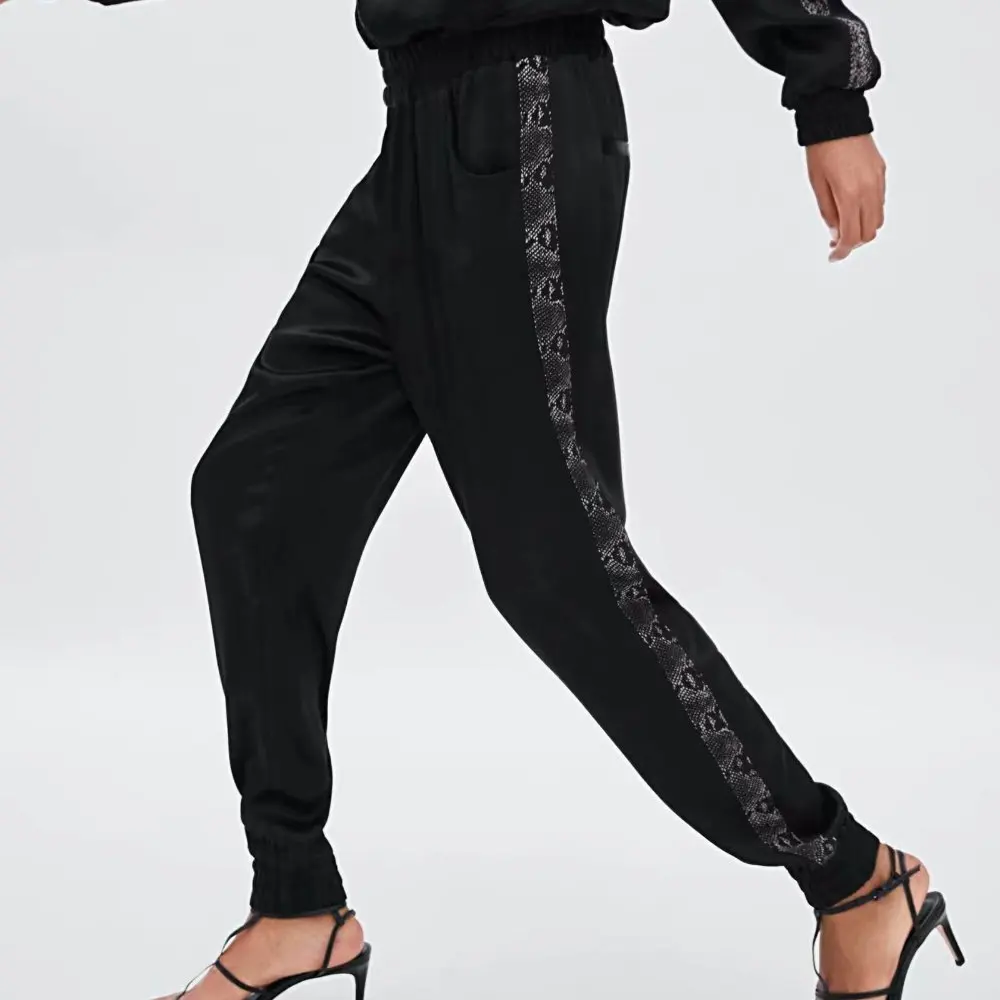 

Women trousers SNAKE SKIN PRINT Pants Classic Harem pants slacks Sweatpants causal Runner harem Pants Cuffed Track Pants