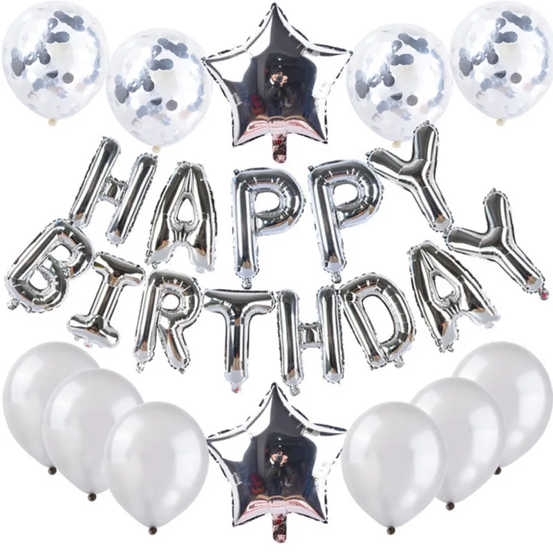 

16inch Letter Birthday Decoration Adult/Kid Boy Girl Balloon 40inch Foil Silver Number Balloons Happy Birthday Party Supplies