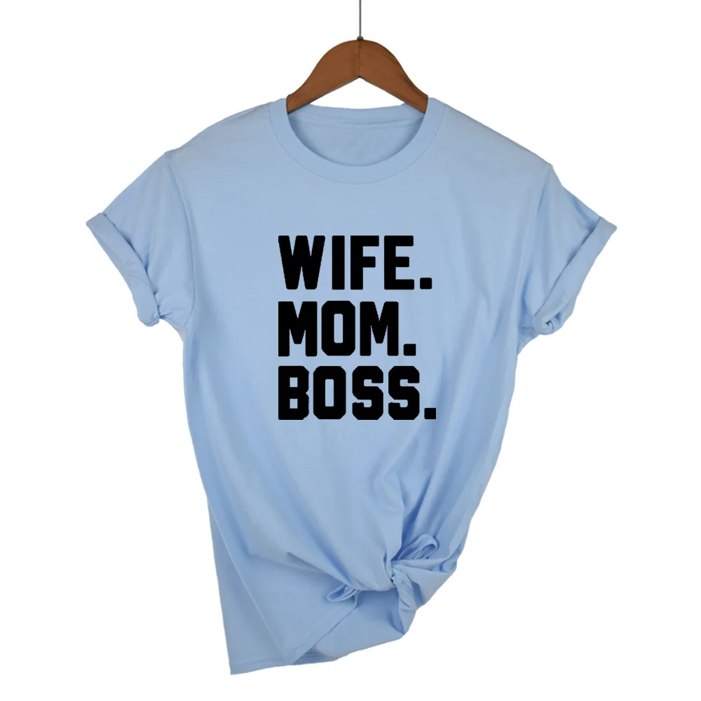 Жена мама BOSS женский с надписью Футболка Смешные изделия из хлопка футболка для Леди Топ для девочек Футболка Hipster Прямая поставка S-1