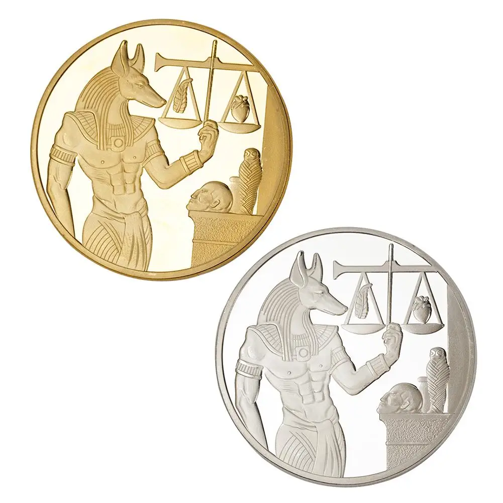 

Commemorative Coin Collection Medal Souvenir Badge Anniversary Ancient Cleopatra Death, anubis Egypt Dog Pyramid Treasure