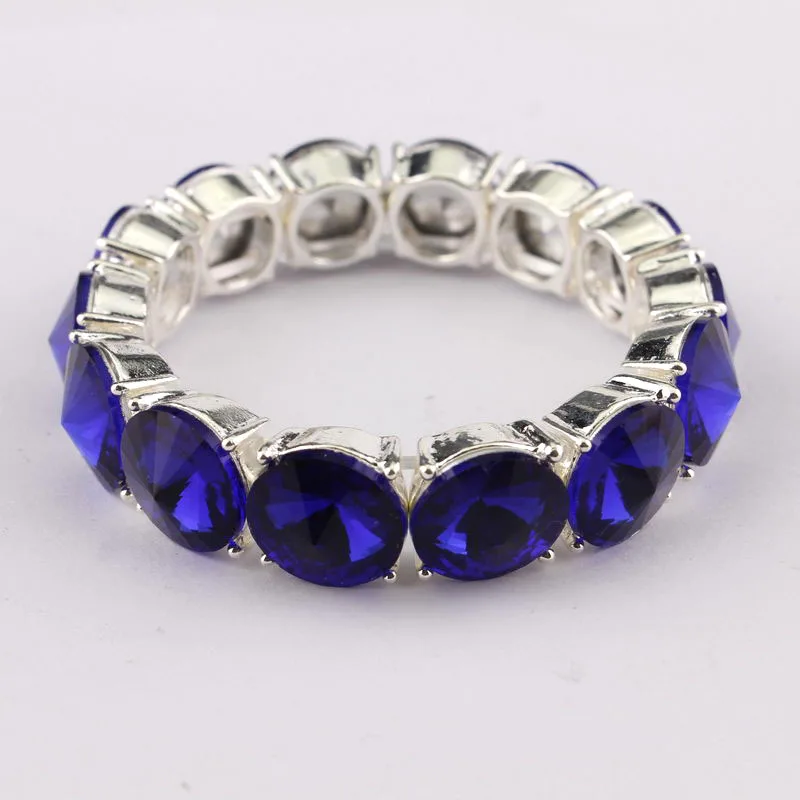 Bangle Bracelet Crystal Bracelets Adjustable Glass Crystal Elastic Bracelets for Women