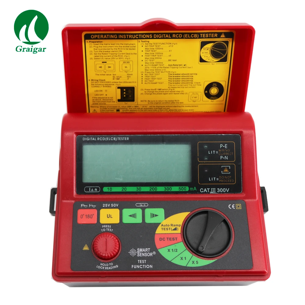 

Digital RCD Tester Smart Sensor AR5406 Leakage Tester Leakage Current Test