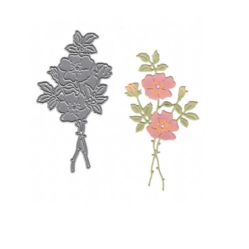 

English Rose Flowers Pattern Metal Cutting Dies Stencil Scrapbooking Photo album Embossing For Paper Card DIY Crafts New