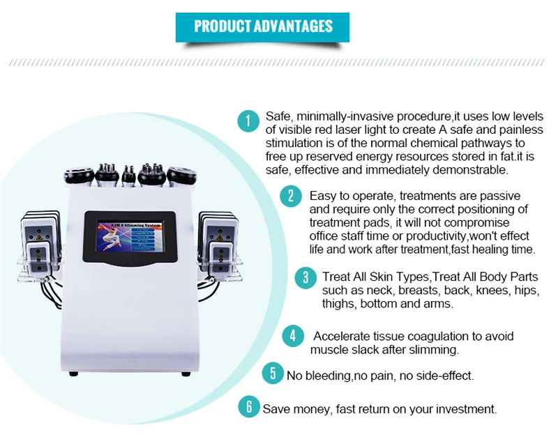 6в1 40k ультразвуковая кавитация липосакции 8 подушечек LLLT липо лазерная машина для похудения вакуумная RF оборудование для спа-салона