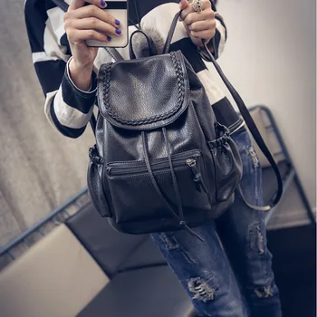 

010818 new hot lady PU backpack children school bag