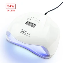 54/72/40/36 Вт Сушилка для ногтей для всех гелей для ногтей Светодиодная УФ-лампа для ногтей для маникюра двух ручной фонарь с инфракрасным зондирования ЖК-дисплей Дисплей