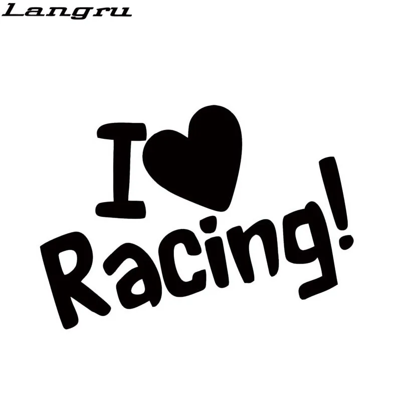 Langru Car Styling I Love Racing Heart Sticker Car Decal Vinyl Sticker Car Accessories