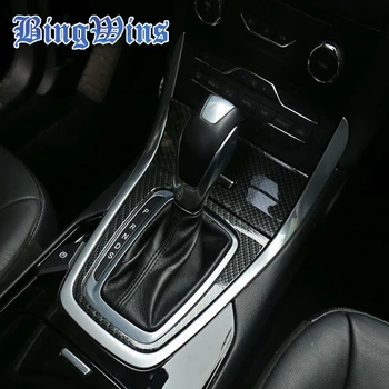 

Car-styling Gear Panel Handbrake Stick Covers Decoration For Ford Edge 2015-2016 gear Holder cover trim car Accessories