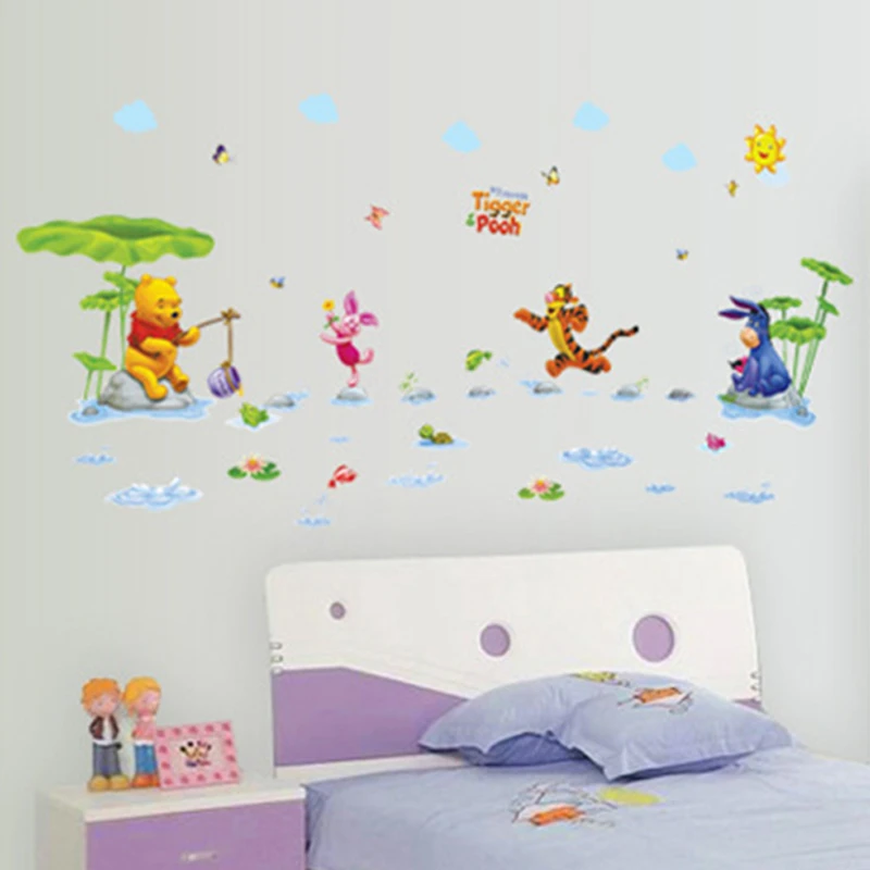 cartoon Winnie the Pooh home decor for kids room decoration wall