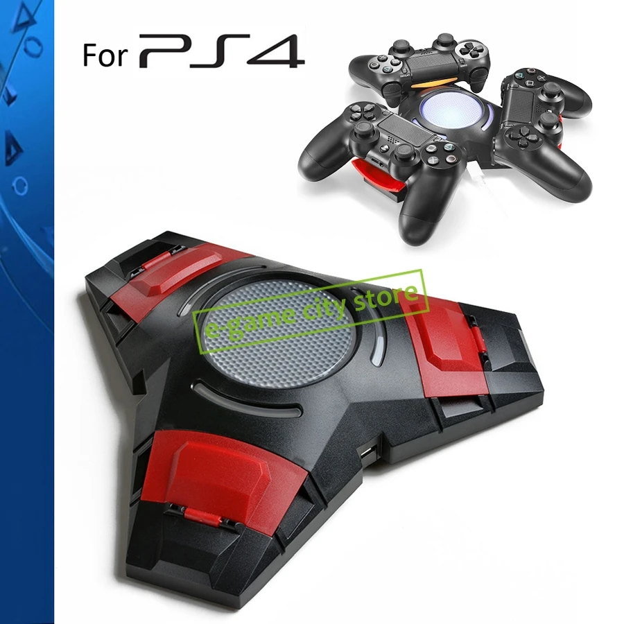 Triple 3 USB Charging LED Remote Controller Chargers Stand For Play