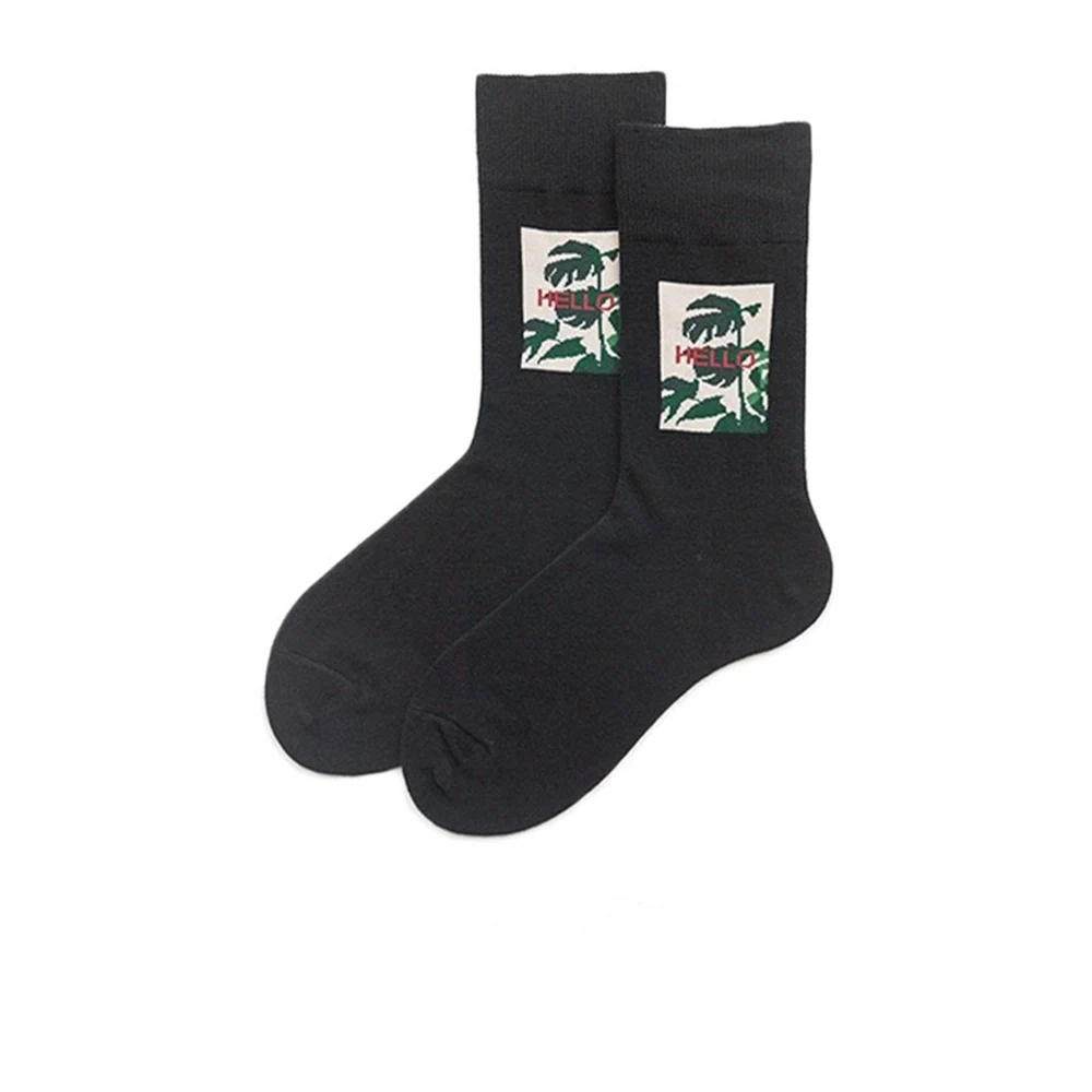 

Lover style botanical alphabet original sustenance breeze small fresh medium tube cotton socks literary style sports socks