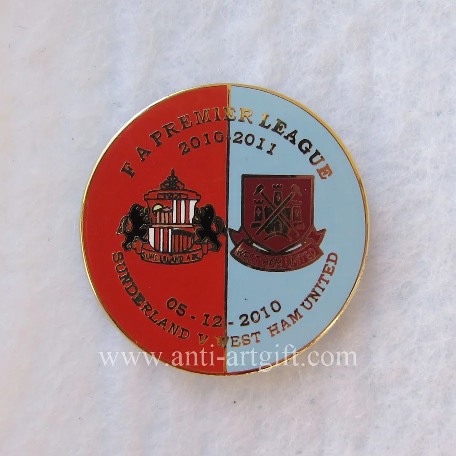 

Customized hard enamel lapel pins red and blue colors