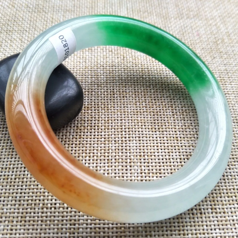 57 60 mm Certified Natural Green Jadeite JADE Bracelet Bangle -in
