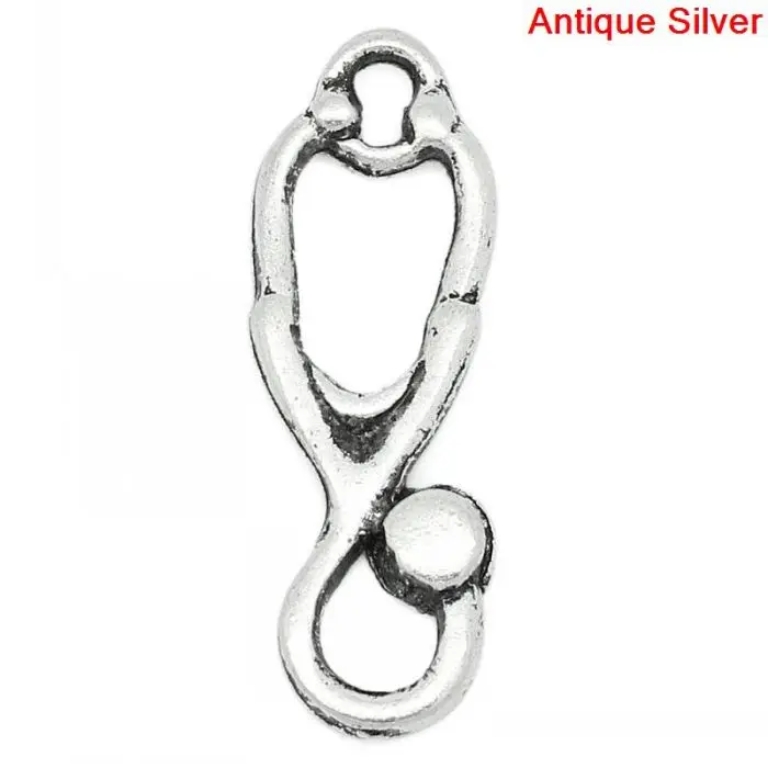 

DoreenBeads Charm Pendants Stethoscope Antique Silver 23x8mm,60PCs