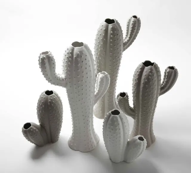 Modern Living Room Ornaments modern ceramic glazes matte gray desert cactus shapes vase Modern Living Room Ornaments modern ceramic glazes matte gray desert cactus shapes vase