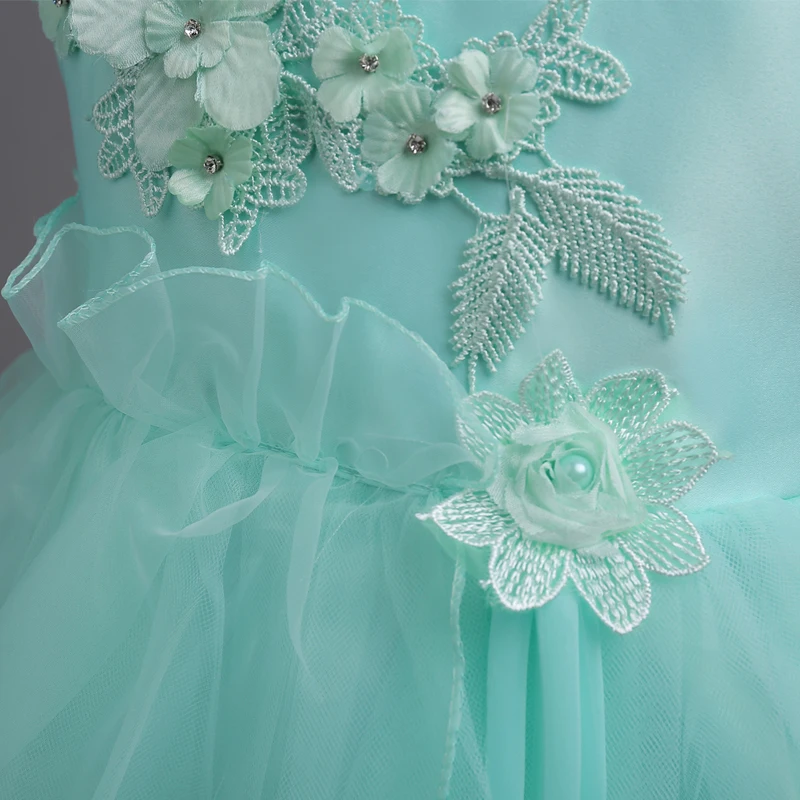 KEAIYOUHUO свадебное платье Элегантное летнее принцессы Девушки Макси платье кружево Vestido костюм для детей вечерние платья одежда девочек