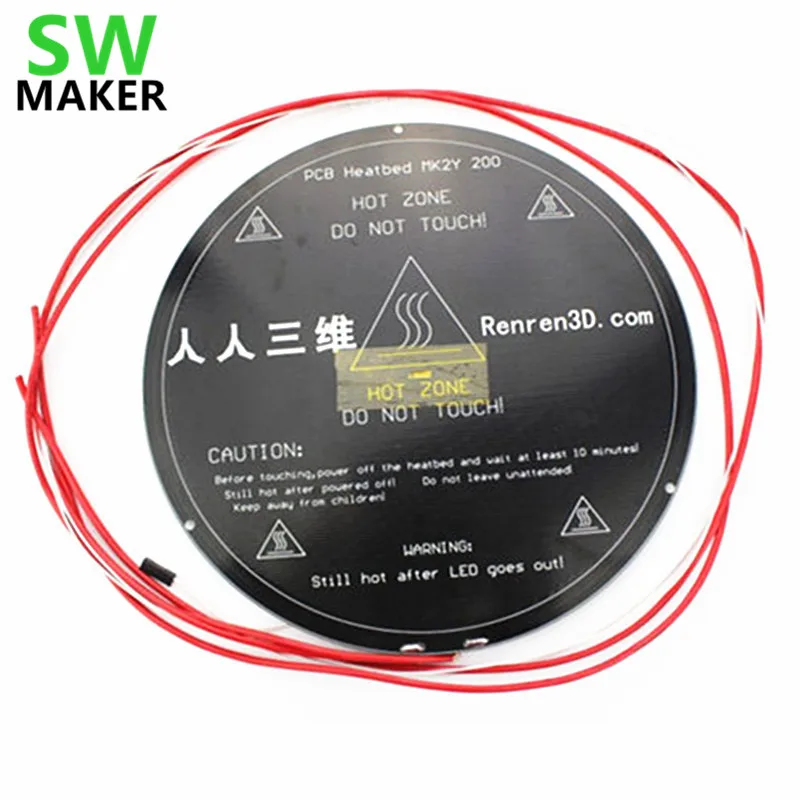  SWMAKER 3D Rostock drucker Delta Kossel 3D drucker phi Dia 220mm runde PCB beheizte bett heißer bet