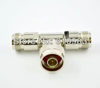 

5 pcs/lot N Adapter N Male to 2 N Female 3 Way T Type Long Version Connector