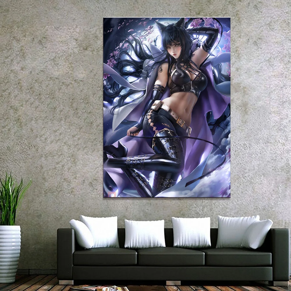 

Home Decoration Canvas Prints Painting League Of Legends Game 1 Piece Sexy Ahri Wall Art Poster Living Room Modular Pictures