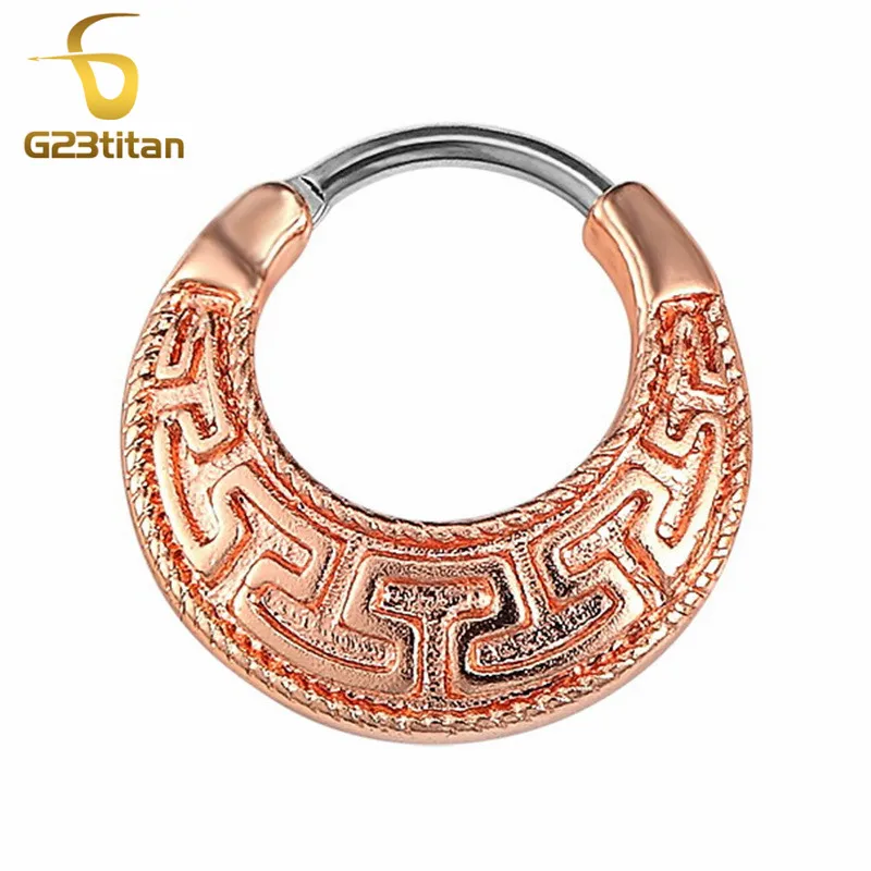 

16G Titanim Pole Nose Rings Septum Clickers Vintage India Jewelry Fashion Nose Septum Piercing Body Helix Tragus Piercing Nariz