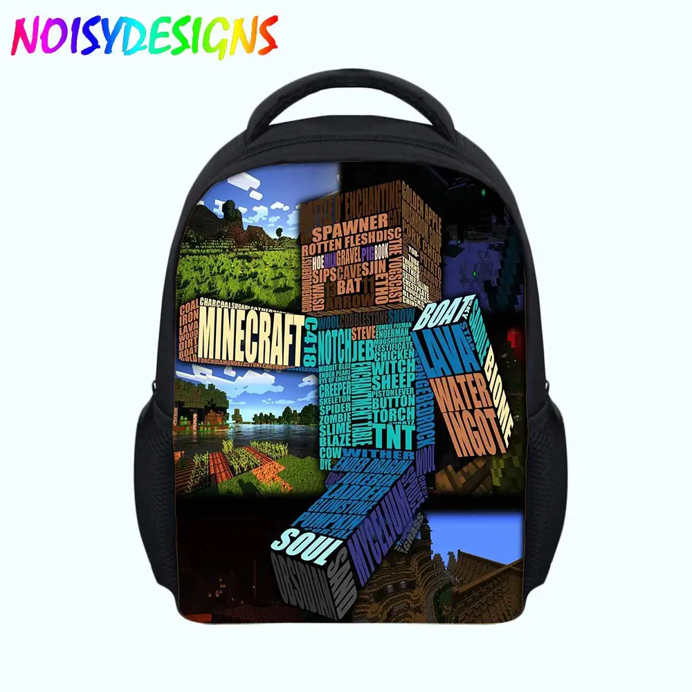 MineCraft Backpack for kids Cute School bag For children teenager