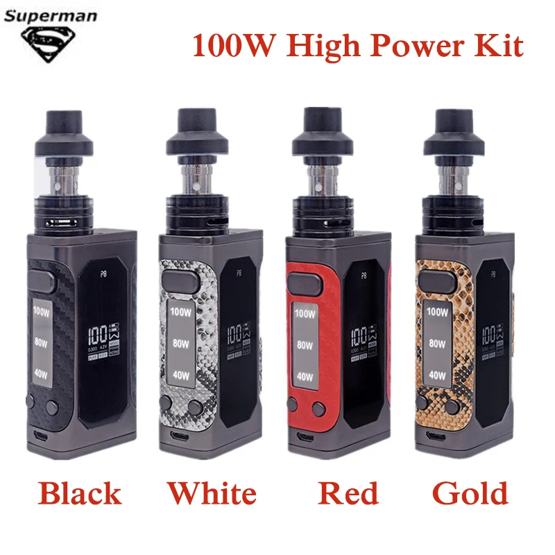 

SUB TWO Original 100W Vape Kit LED Screen With 2200mah Bulit-in Battery Vaporizer Fashion Box Huge Vapor Electronic Cigarette