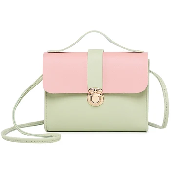 

2019 New Patchwork color Women bag high quality Imitation Leather shoulder bag croosbody bag lovely Wild handbag