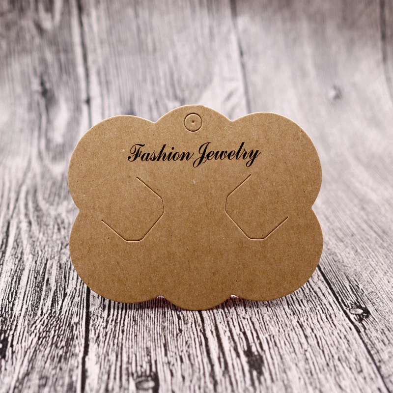 100pcs Kraft Handmade Brooch Cards 7x8.8cm Hair Clip Cards Paper