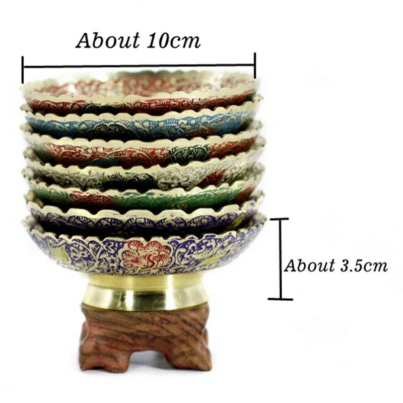 Buddha Compote Bowl Tibetan Buddhist Supplies Brass Bowl Metal Fruit Tray Plate Dish Disc Buddhist Temple Decoration 1pc