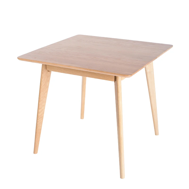 Solid wood dining table simple white oak square table wood small square dining table