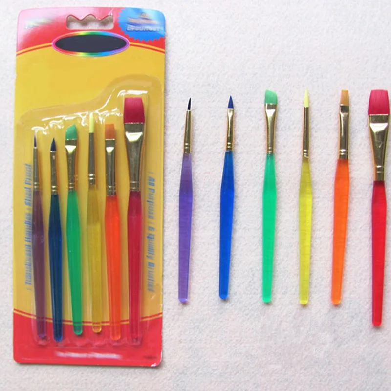 

Water Coloring Brushes Painting Supplies Art Artist Supplies Nail Brush Srtificial Fiber Office School Supplies 6 Colorful Tip