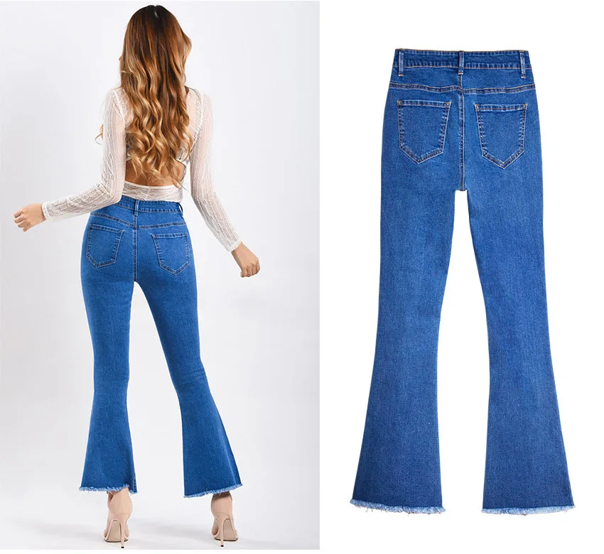 New wide-leg webbed jeans women's trousers (7)