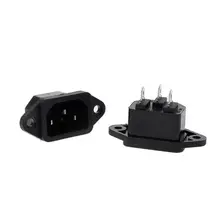 5 pces 3 p iec 320 c14 macho plug painel de entrada de energia soquetes conectores ac 250 v 10a