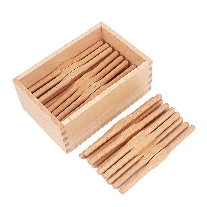 

Montessori Math Toys 45Pcs Spindle Rods with Wooden Box Professional Version 45 Spindles Preschool Beech Wood Toys for Children