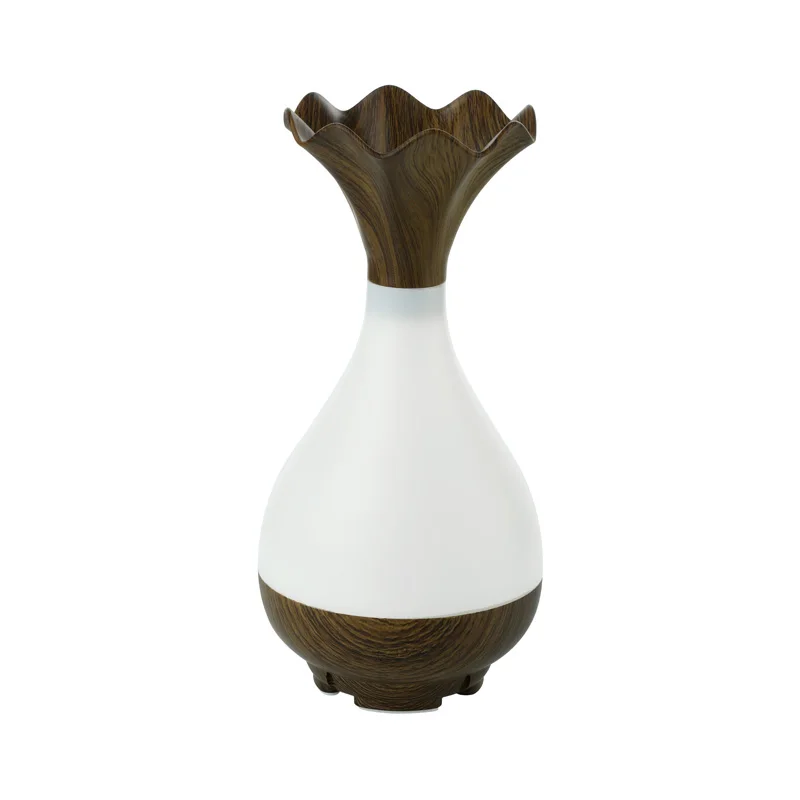 Kopen USB Luchtbevochtiger Ultrasone Aromatherapie Etherische Olie diffuser LED Licht Verneveling Houtnerf Vaas voor Home Office