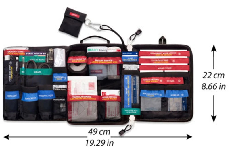 Kit de primeros auxilios de viaje de coche de supervivencia natural seguro Kit de primeros auxilios al aire libre Kit de tratamiento de emergencia para campamento