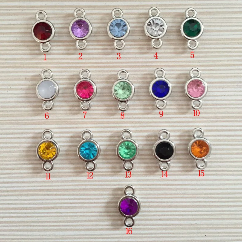 12 шт./лот, цветные Подвески с камнем рождения, 11 мм* 19 мм, акриловые двойные подвески для самостоятельного изготовления, ожерелье и браслет