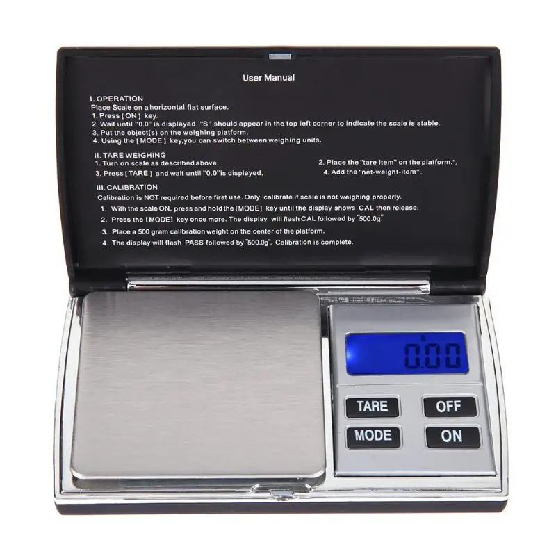 

Mini Portable 300/500g x 0.01g Digital Precision Weight Balance Electronic Pocket Jewelry Libra Gold Diamond Weighting Scale