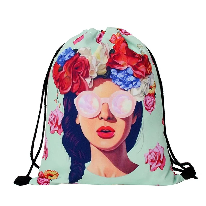 Дропшиппинг, разноцветный модный школьный рюкзак на шнурке, сумка для обуви, рюкзак, Оксфорд, женские одноцветные Сумки на шнурке со шнурком - Цвет: as picture