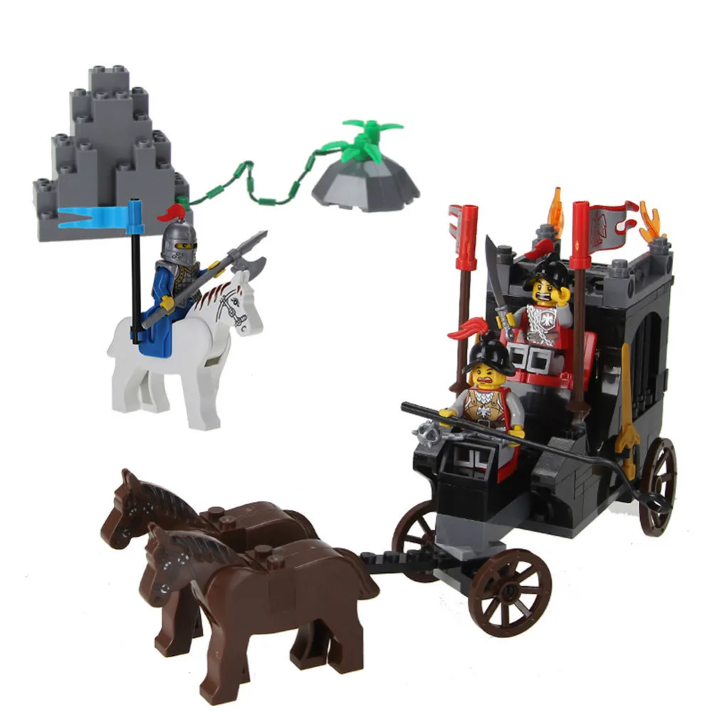 

Enlighten Castle Series Pirates Robbery King Horse-Drawn Carriage  Model  Building Blocks Sets Minifigures Compatible With Legoe